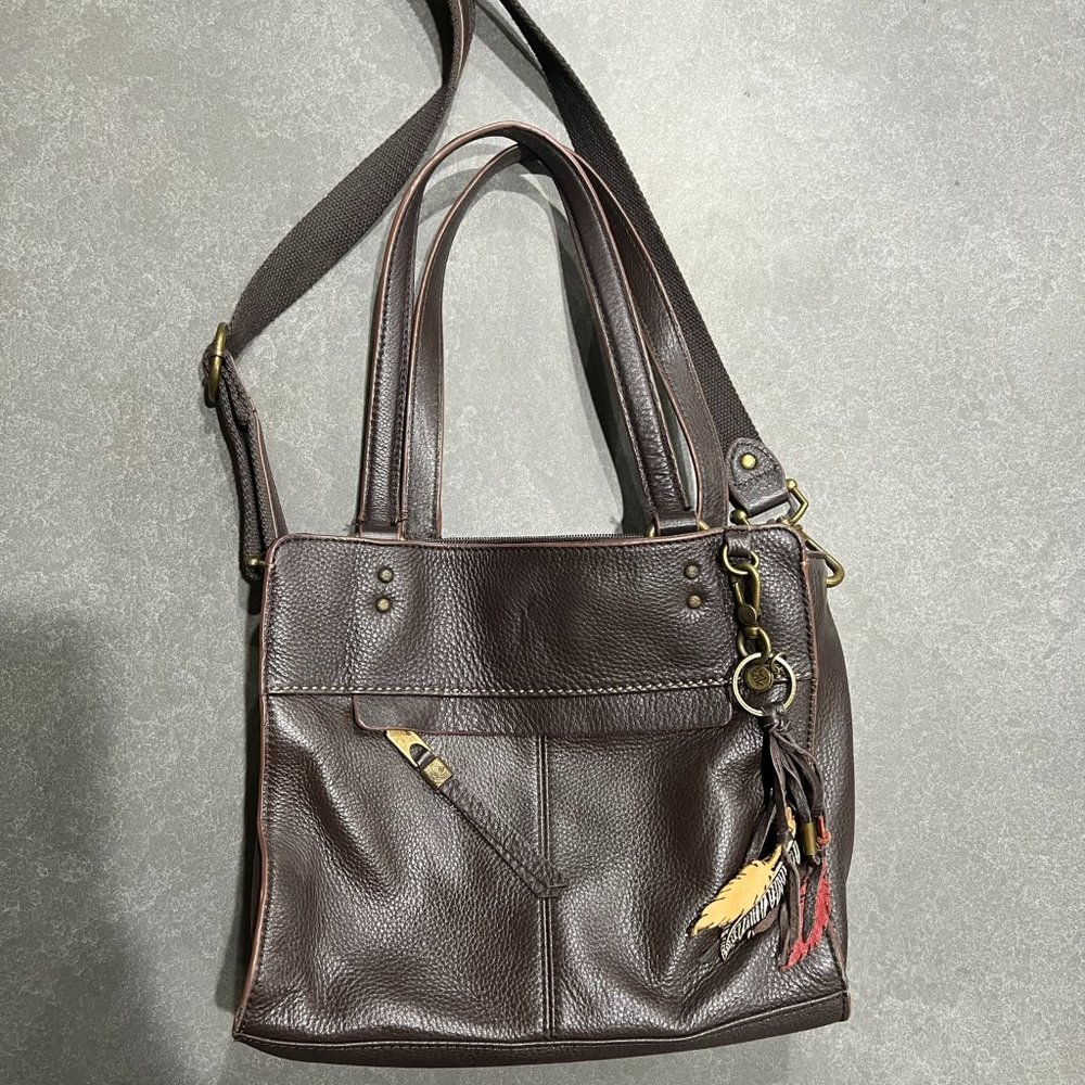 The Sak Brown leather crossbody bag with adjustable strap